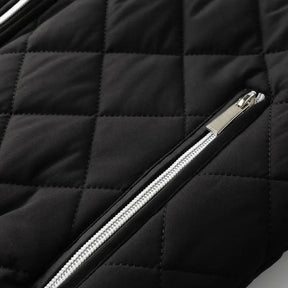 Men’s Quilted Jacket – Warm Fleece-Lined Zip-Up with Pockets + Free Wallet