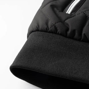 Men’s Quilted Jacket – Warm Fleece-Lined Zip-Up with Pockets + Free Wallet