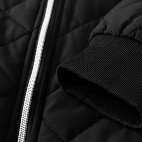 Men’s Quilted Jacket – Warm Fleece-Lined Zip-Up with Pockets + Free Wallet