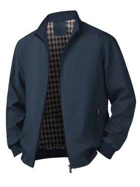Spring/Fall Casual Jacket – Lightweight Zip-Up Coat with Stand Collar & Pockets