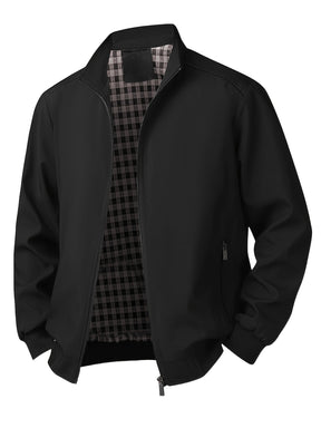 Spring/Fall Casual Jacket – Lightweight Zip-Up Coat with Stand Collar & Pockets