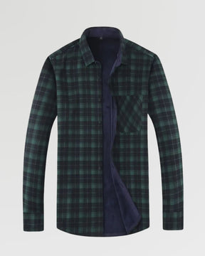 Cozy Plaid Flannel Shirt – Fleece-Lined Long Sleeve Button-Up