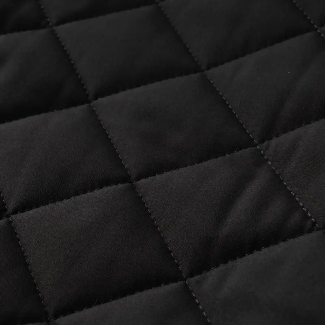 Men’s Quilted Jacket – Warm Fleece-Lined Zip-Up with Pockets + Free Wallet