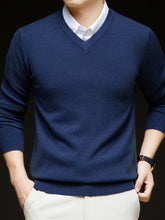 V-Neck Pullover Sweater – Long Sleeve Stretch Knit Regular Fit
