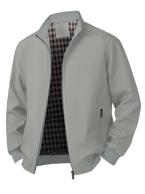 Spring/Fall Casual Jacket – Lightweight Zip-Up Coat with Stand Collar & Pockets